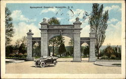 Springwood Cemetery Greenville, SC Postcard Postcard