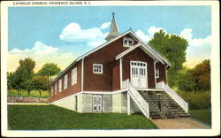 Catholic Church Prudence Island, RI Postcard Postcard