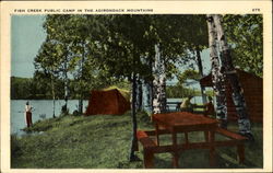 Fish Creek Public Camp Saranac Lake, NY Postcard Postcard