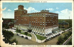 Coronado Hotel, Lindell Boulevard Spring Ave Postcard