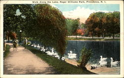 Walk Along The Lake, Roger Williams Park Postcard