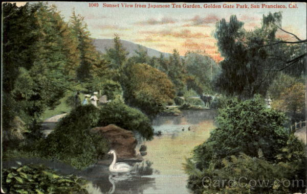 Sunset View From Japanese Tea Garden, Golden Gate Park San Francisco California