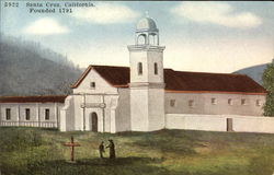 Santa Cruz Mission California Postcard Postcard