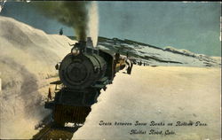 Train Between Snow Banks On Rollins Pass, Moffat Road Train Between Snow Banks On Rollins Pass, Moffat Road