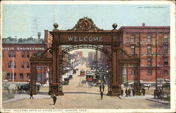 Welcome Arch, Union Depot Postcard