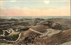 Overlooking Pikes Peak Auto Highway Postcard