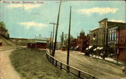 Main Street Seymour, CT Postcard Postcard