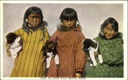 Six Little Arctic Natives Postcard