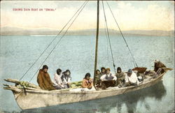 Eskimo Skin Boat Or Omiak Native Americana Postcard Postcard