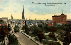 Woodward Avenue, North of Grand Circus Park Postcard