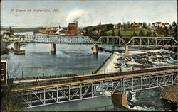 A Scene At Waterville Maine Postcard Postcard