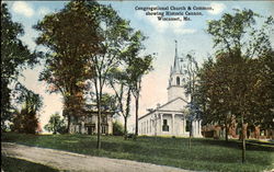 Congregational Church & Common Postcard