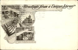 Greetings From A Unique Library Postcard
