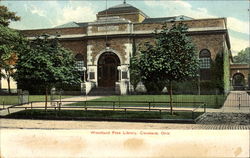 Woodland Free Library Postcard