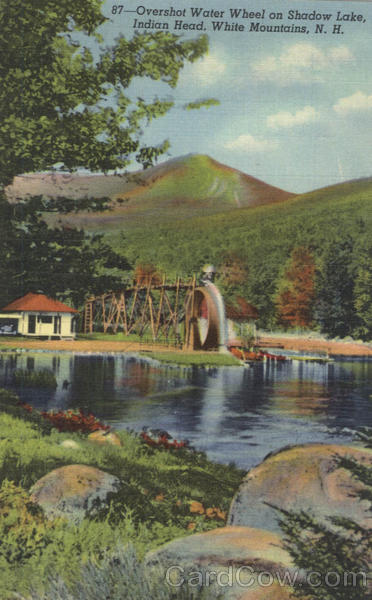 Overshot Water Wheel on Shadow Lake, Indian Head Windham New Hampshire