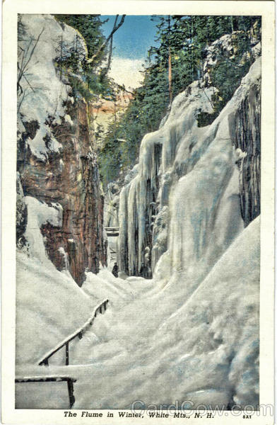 The Flume in Winter White Mountains New Hampshire