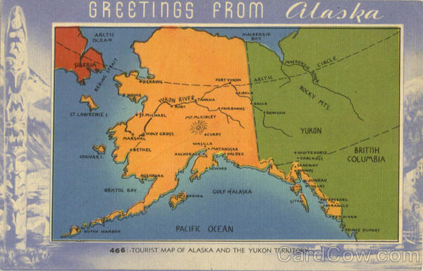 Tourist Map of Alaska and The Yukon Territory Scenic