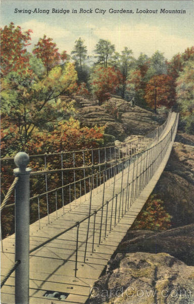Swing-Along Bridge in Rock City Gardens Lookout Mountain Tennessee Swing-Along Bridge in Rock City Gardens Lookout Mountain Tennessee