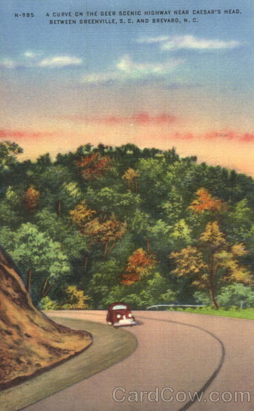 A Curve on the Geer Scenic Highway Near Caesar's Head, Between Greenville Brevard North Carolina