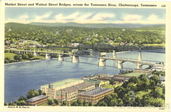 Market Street and Walnut Street Bridges, Across the Tennessee River Chattanooga