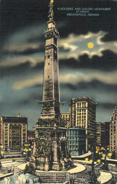 Soldiers' And Sailors' Monument At Night Indianapolis