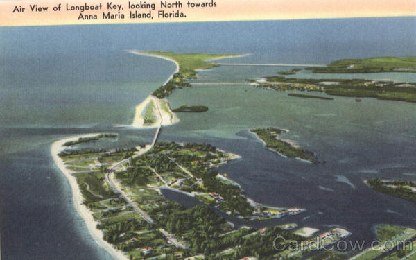 Air View of Longboat Key, looking North towards Anna Maria Island Florida