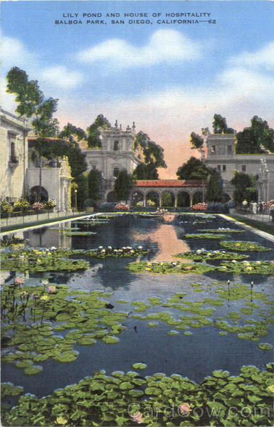 Lily Pond and House of Hospitality , Balboa Park San Diego California