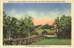 View of Ski-Mobile Tramway Showing Upper and Lower Trestles and Halfway House, Mt. Cranmore North Conway, NH Postcard Postcard