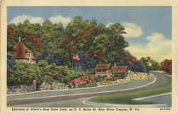 Entrance to Hawk's Nest State Park, U. S. Route 60 Postcard