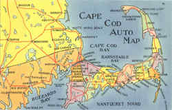 Cape Cod Auto Map Postcard