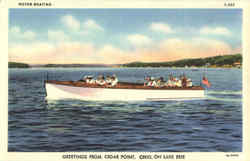 Motor Boating, Cedar Point Lake Erie, OH Postcard Postcard