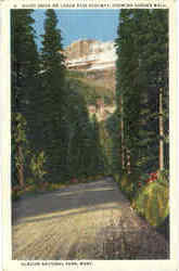 Shady Drive on Logan Pass Highway, Showing Garden Wall Glacier National Park, MT Postcard Postcard