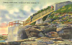 Famous Forty Steps Along Cliff Walk Newport, RI Postcard Postcard