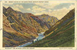 Grand Canyon Of The Snake River, World's Deepest Gorge Scenic, OR Postcard Postcard