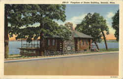 Fireplace of States Building Postcard