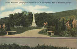 Ogden Monument, Geographical Center of U.S.A. on Highway Manhattan, KS Postcard Postcard