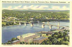 Market Street and Walnut Street Bridges, Across the Tennessee River Postcard