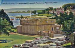 The First Fort - A Replica at Plymouth Plantation Massachusetts Postcard Postcard