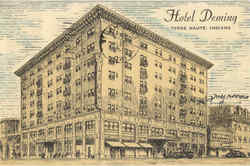 Hotel Deming Terre Haute, IN Postcard Postcard