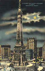 Soldiers' And Sailors' Monument At Night Indianapolis, IN Postcard Postcard