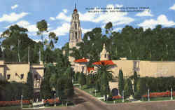 Plaza De Panama And California Tower, Balboa Park San Diego, CA Postcard Postcard