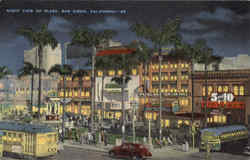 Night View Of Plaza Postcard