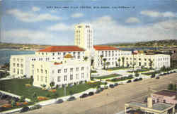 City Hall and Civic Center San Diego, CA Postcard Postcard