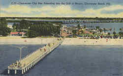 Clearwater Beach City Pier Extending into the Gulf of Mexico Florida Postcard Postcard
