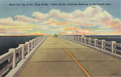 On Top of the High Bridge, Bahia Honda, Overseas Highway in the Florida Keys Postcard