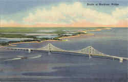 Straits of Mackinac Bridge Mackinac Island, MI Postcard Postcard