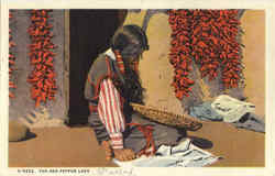 The Red Pepper Lady Native Americana Postcard Postcard