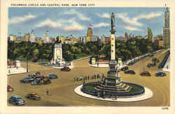Columbus Circle and Central Park Postcard