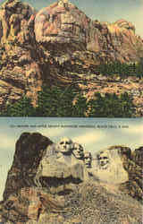 Before and After, Mount Rushmore Memorial Black Hills, SD Postcard Postcard