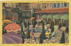 Patio at Traymore Hotel Atlantic City, NJ Postcard Postcard